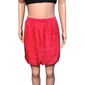Amorethos pink mesh overlay elastic high waist mini pencil skirt 4/S